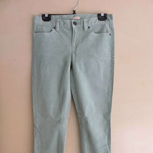 J.Crew Factory stretch toothpick cords corduroy pants 27 spearmint blue - Picture 2 of 13